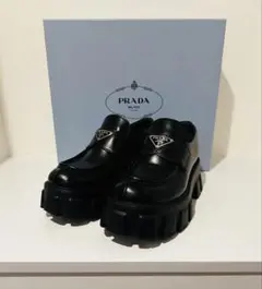 未使用級】プラダ ソフト パデッドナッパレザー ローファー 37 - メルカリ
