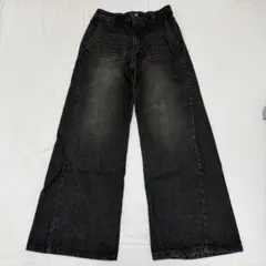 WYM LIDNM CURVED FLARE DENIM SLACKS