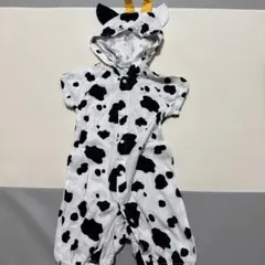 牛柄 フード付きロンパース