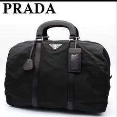 【美品】PRADA✖️プラダ　三角ロゴプレート ボストンバッグ ナイロン