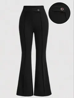 フレアパンツ ブラック レディース
