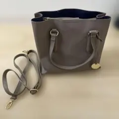 OPAQUE.CLIPグレージュ合成皮革 ハンドバッグ