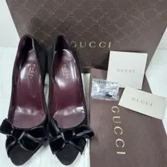 【極美品 箱付き】GUCCI パンプス リボン 35.5(22.5cm)
