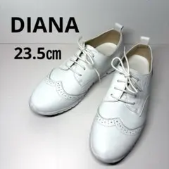 美品❣️DIANA ダイアナ　レザー　レースアップ　ホワイトスニーカー　23.5㎝