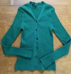 UNIQLO グリーン Vネック カーディガン