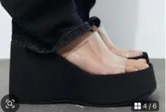 ZARA プラットフォームクリアサンダル 37