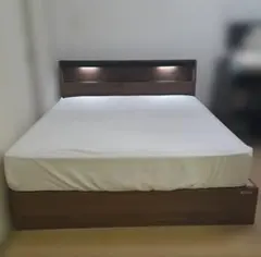 セミダブルベッド・LEDライト付き+掛け布団+まくら セットGRANZ