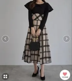 【最終値下！ZOZO限定】ビックカラーバックレースアップドッキングワンピース M