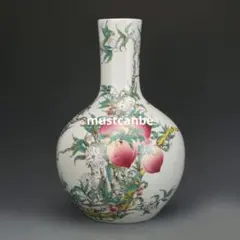 清乾隆粉彩福寿九桃天球瓶 景徳鎮 陶磁器 装飾品 現代工芸品 美術品 置物 2026年最新】九桃天球の人気アイテム - メルカリ