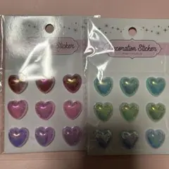 ぷっくりハートデコレーションシール✖️２