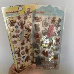 おさるのジョージ トムとジェリー ドロップジュエリーシール 2枚セット