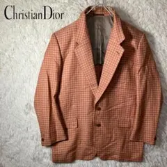 美品 クリスチャンディオールムッシュ テーラードジャケット リネン混 麻 L