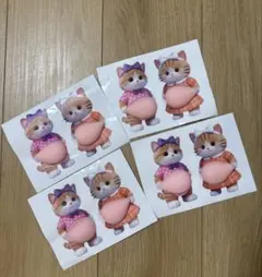 おなかぷにぷにシール 猫 ねこ 3D立体 シール4枚セット