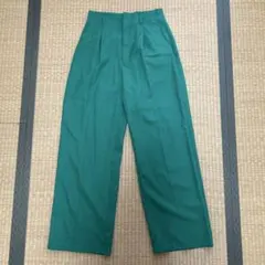 GU グリーン ワイドパンツ S