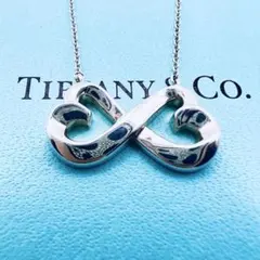 美品✨ティファニー　ダブルラビングハート　インフィニティ　シルバーネックレス