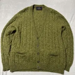 80sイタリア製 ユーロヴィンテージ ケーブルニット編みカーディガン 古着