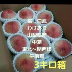 b桃　白鳳　わけあり　中箱　山梨県産　午前着のサムネイル