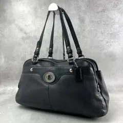 COACH トートバッグ キャリーオール ターンロック レザー シボ Y2K 