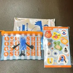 スシロー × パペットスンスン クリアポーチ＆シール ブルー