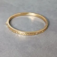 959/COACH コーチ/バングル/ブレスレット/ゴールド/ロゴ/ストーン