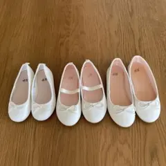 H&M ホワイト バレエシューズ 3足セット