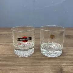 D-4 希少 昭和レトロ SUNTORY × MARTINI ロックグラス 2客