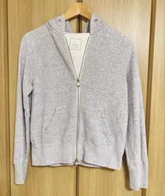 SHIPS ジップアップ　パーカー　フード　ライトグレー　Mサイズ　綿100%