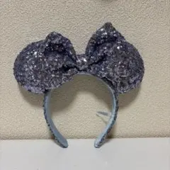 ディズニー　カチューシャ　ミニーカチューシャ　ブルー　スパンコール　青