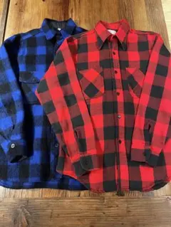 BIG MAC ビックマック　フランネルネルシャツ 青黒・赤黒チェック