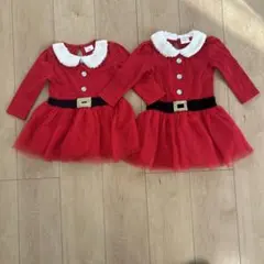 【値下げ】サンタ　ワンピース　コスチューム　90cm 双子