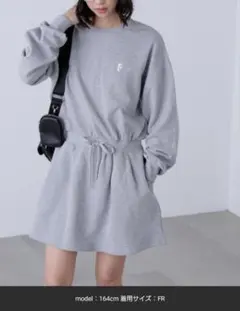 ロゴ刺繍スウェットミニワンピース