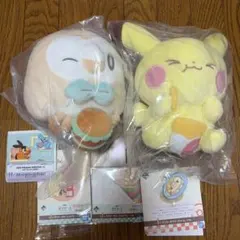 ポケピース 一番くじ B賞 ピカチュウ C賞 モクロー ぬいぐるみ ポケモン