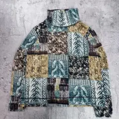 90’s vintage タートルネック カットソー 長袖 古着 昭和レトロのサムネイル