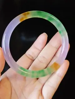 紫翡翠 薄紫 透明感 氷種 天然石 バングル 58mm - メルカリ