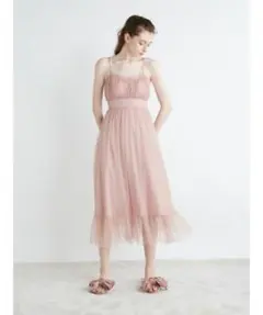 ジェラートピケ ドットチュールドレス キャミソール