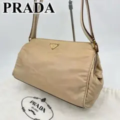 PRADA ワンショルダー ハンドバッグ 肩掛け 三角ロゴ レザー ナイロン
