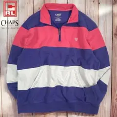10M329◯90s CHAPS ラルフローレン ハーフジップ スウェット XLのサムネイル