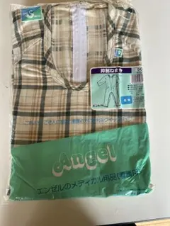 Angel 介護用つなぎ服 Mサイズ 長袖 チェック柄のサムネイル