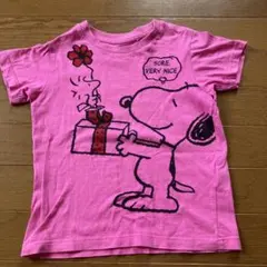 UNIQLO UT PEANUTS スヌーピー ピンク Tシャツ110のサムネイル