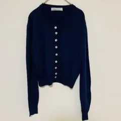 リナシメント ネイビー 長袖カーディガン 上品 Vネック きれいめ 羽織り
