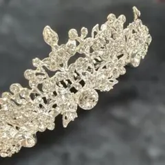 シルバー 花モチーフ ティアラ