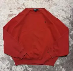 90's poloby Ralph ラルフ スウェット トレーナー レッド XL