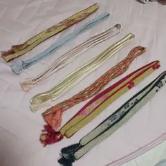 多色 編み込み 帯締め 房付き　7点セット売り