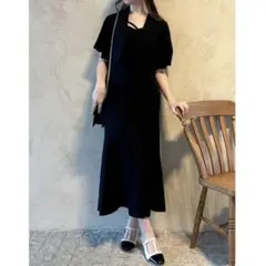 dazzlin ショートコンビシャツ2ピースワンピース ブラック S