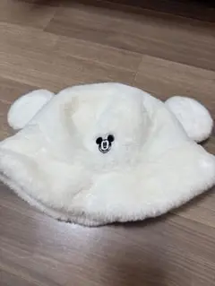 ミッキーマウス耳付きフリース帽