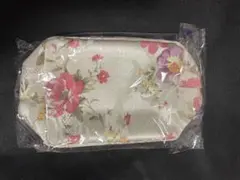 花柄ポーチ ホワイト ピンク