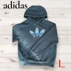 【いい色】adidas スケートロゴパーカー 濃紺 M〜L相当