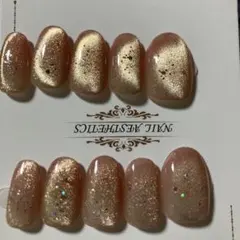 ネイルチップ マグネットネイル ゴールド系Lサイズ ミディアム