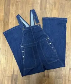 GU デニムバギーサロペットパンツ ネイビー レディースSサイズ