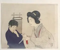 鏑木 清方【夏の女客・部分】、年代物、希少画集画、状態良好 - メルカリ